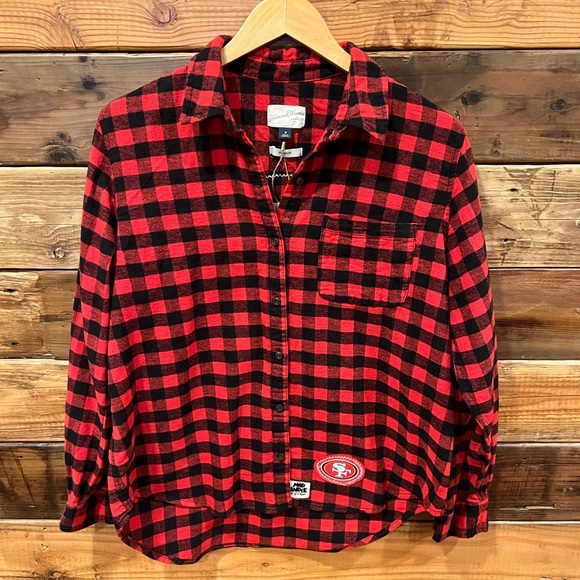 San Francisco 49ers One-of-a-Kind MadAndie Universal Thread Lumberjack Flannel - Picture 2 of 5